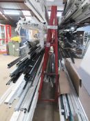 Metal 'A' frame double sided material rack, 2350mm x H: 2.1m - excluding contents