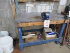Timber frame workbench with Record bench vice, 4"