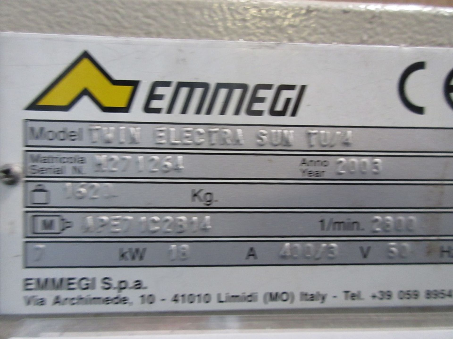 Emmegi twin head computerised cut off saw, model Twin Electra Sun TU/4, serial no M271264 (2003), - Bild 6 aus 10