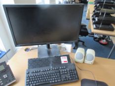 HP Core i3 computer system, flat screen monitor, keyboard, mouse, speakers, HP Laserjet M1132 MFP