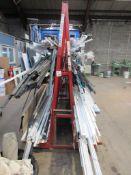 Metal 'A' frame double sided material rack, 2350mm x H: 2.1m - excluding contents