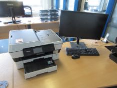 HP Core i3 computer system, flat screen monitor, keyboard, mouse, HP Laserjet M1132 MFP printer