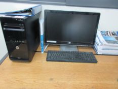 HP Pro computer system, flat screen monitor, keyboard