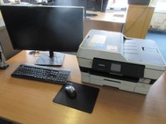 HP Core i3 computer system, flat screen monitor, keyboard, mouse, Brother MFC - J6920dw printer