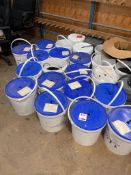 Thirty two buckets of various gaskets, to include bubble, flipper, wedge and E gaskets