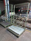 Two metal frame component trolleys, 1.1m x 1.8m