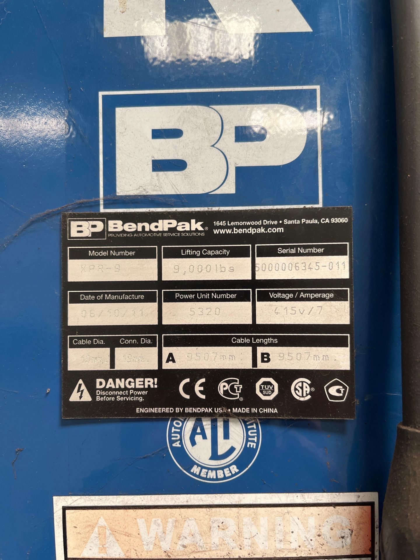 Bendpak twin post vehicle lift - Image 3 of 4