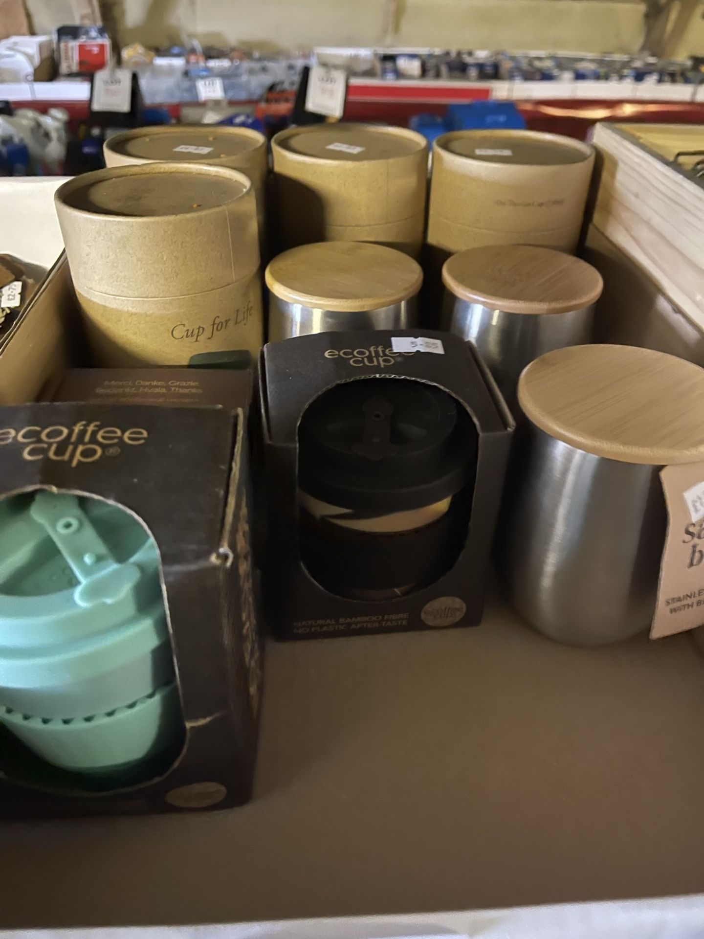 Ten travel mugs