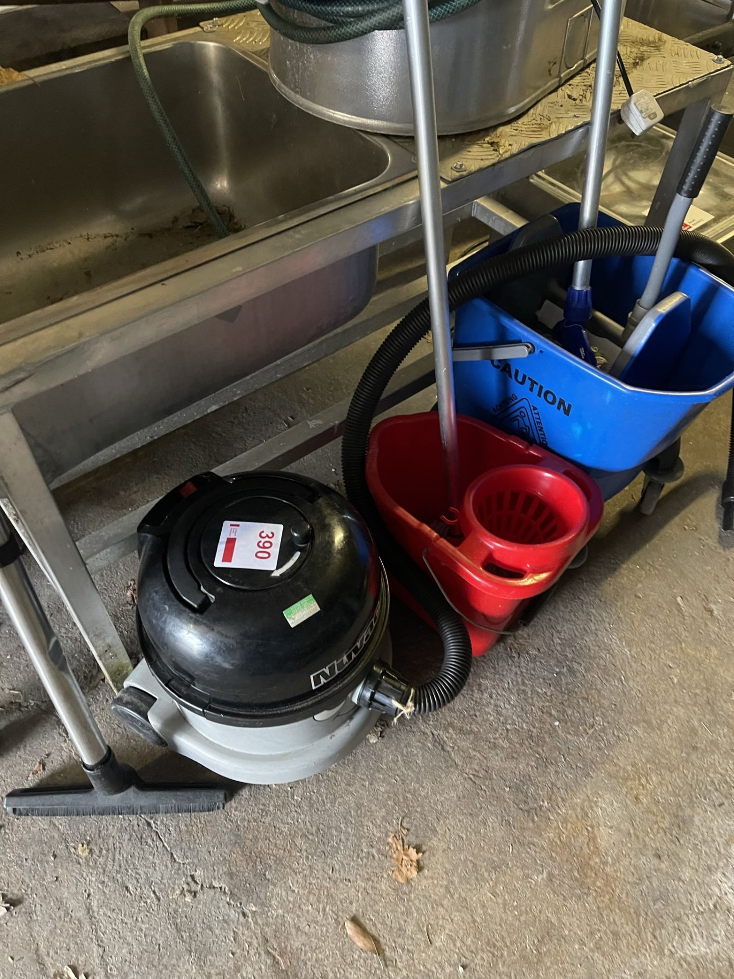 Nuvac hoover and two mop buckets
