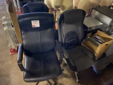 Four office chairs (2 leather effect, 2 upholstered)
