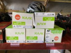 Five Kask cycle helmets, 3 x 52-58cm, 2 x 59x62cm