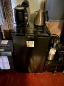Undercounter fridge, Bosch coffee machine, unbranded kettle