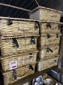 Nine wicker baskets with lids