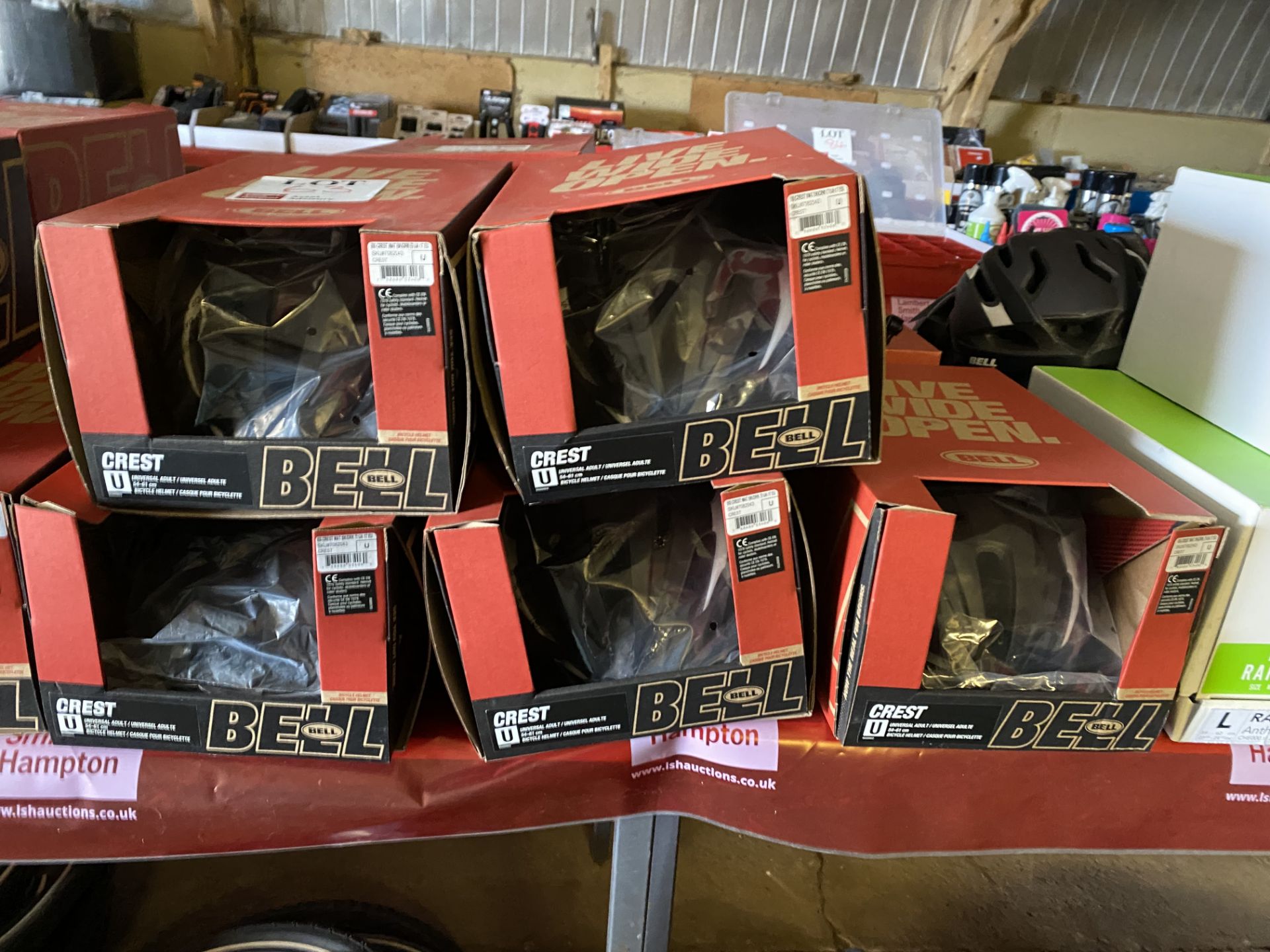 Five Bell cycle helmets, 54-61cm