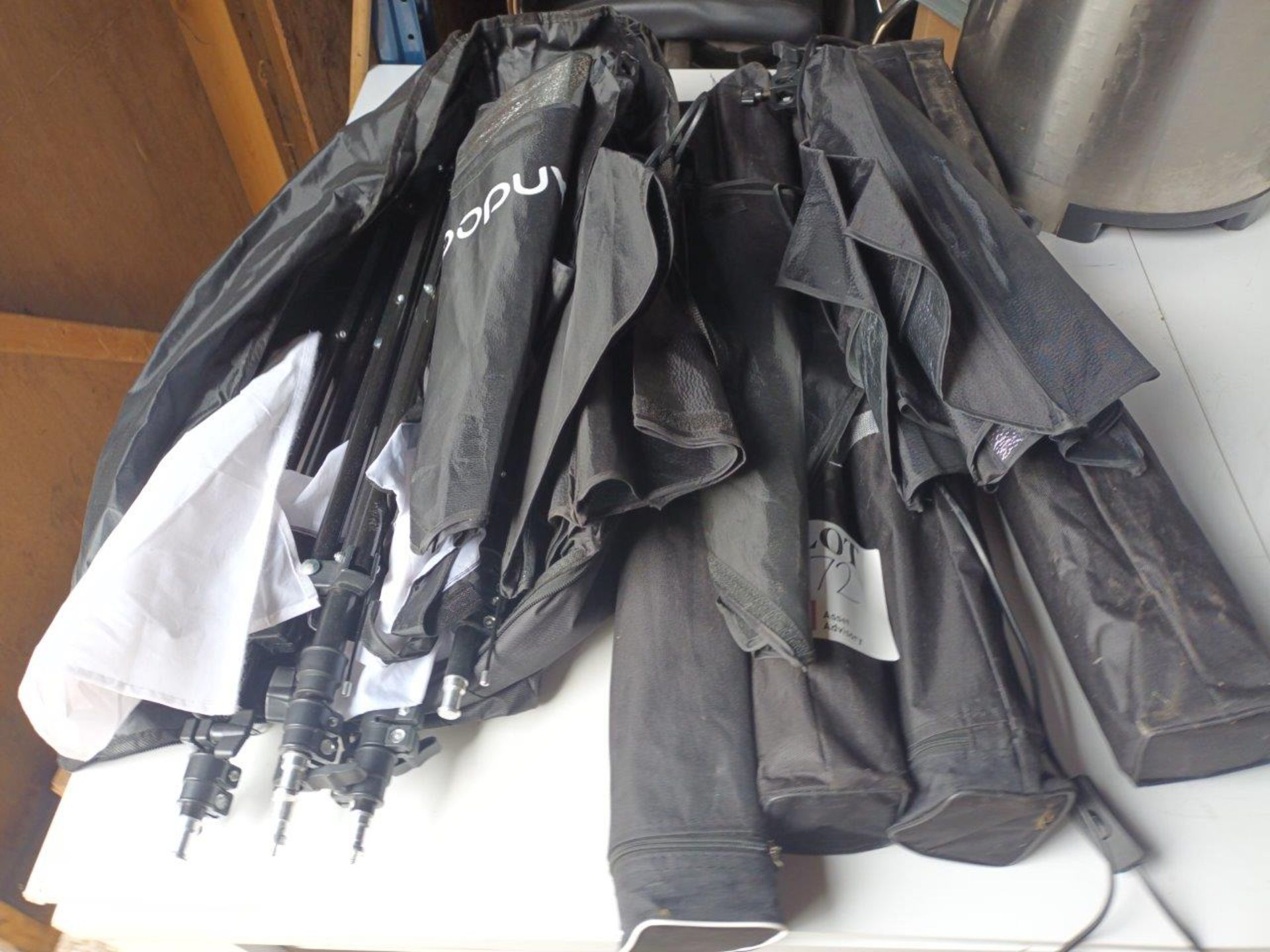 Quantity of lighting tripods and equipment (as lotted)