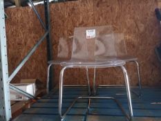 Three clear plastic chrome frame chairs