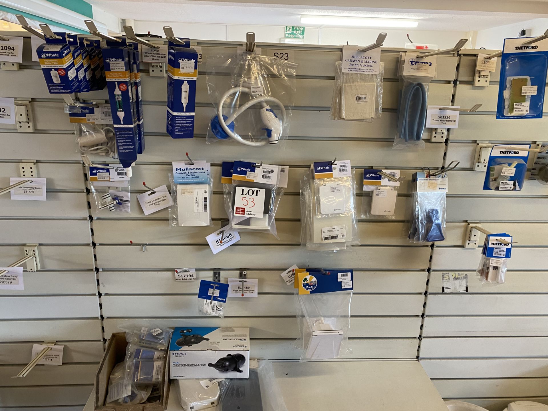 Contents of shelf to include water filters, inlet pipes, side sockets, hosing & reservoir