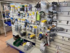 Contents of shelf to include awning protectors, ties, clips, clamps and rail lubricant