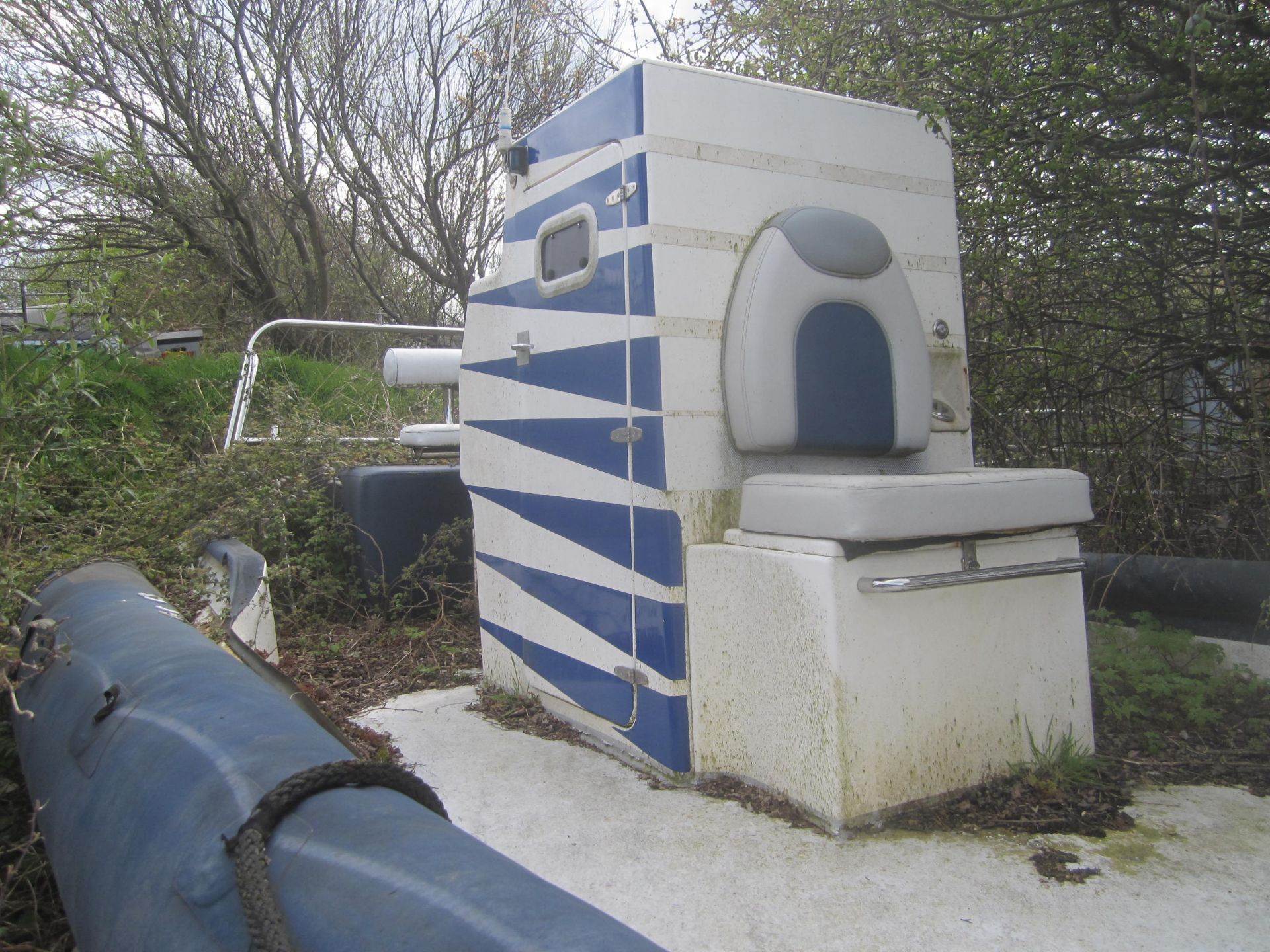 Mullacott manufactured rib speed leisure boat, fibreglass hull, with trailer (sold as spares - Image 2 of 7