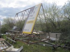 Alko galvanised steel single axle trailer chassis, with 'A' frame roadside display frame (outside at