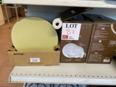 Assorted plates and bowls with storage station