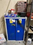 One 2-door 3-shelf chemical storage and screws/nails