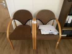 Two upholstered chairs, one storage cabinet (excluding contents)