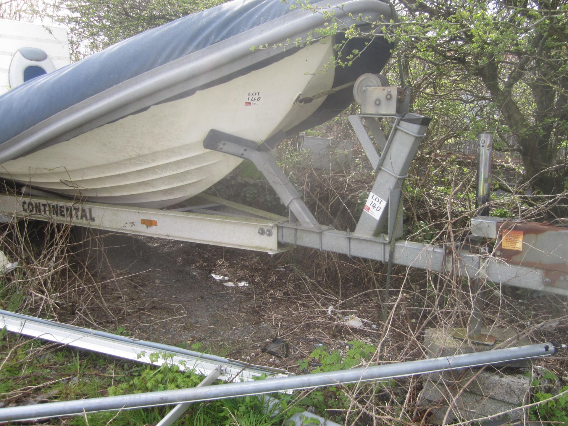 Mullacott manufactured rib speed leisure boat, fibreglass hull, with trailer (sold as spares - Image 6 of 7