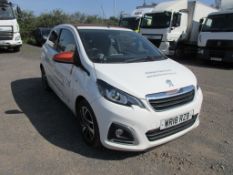 Peugeot 108 Roland Garros Top 1.2 petrol hatchback, 80bhp Registration: WR18 RZB Recorded Mileage: