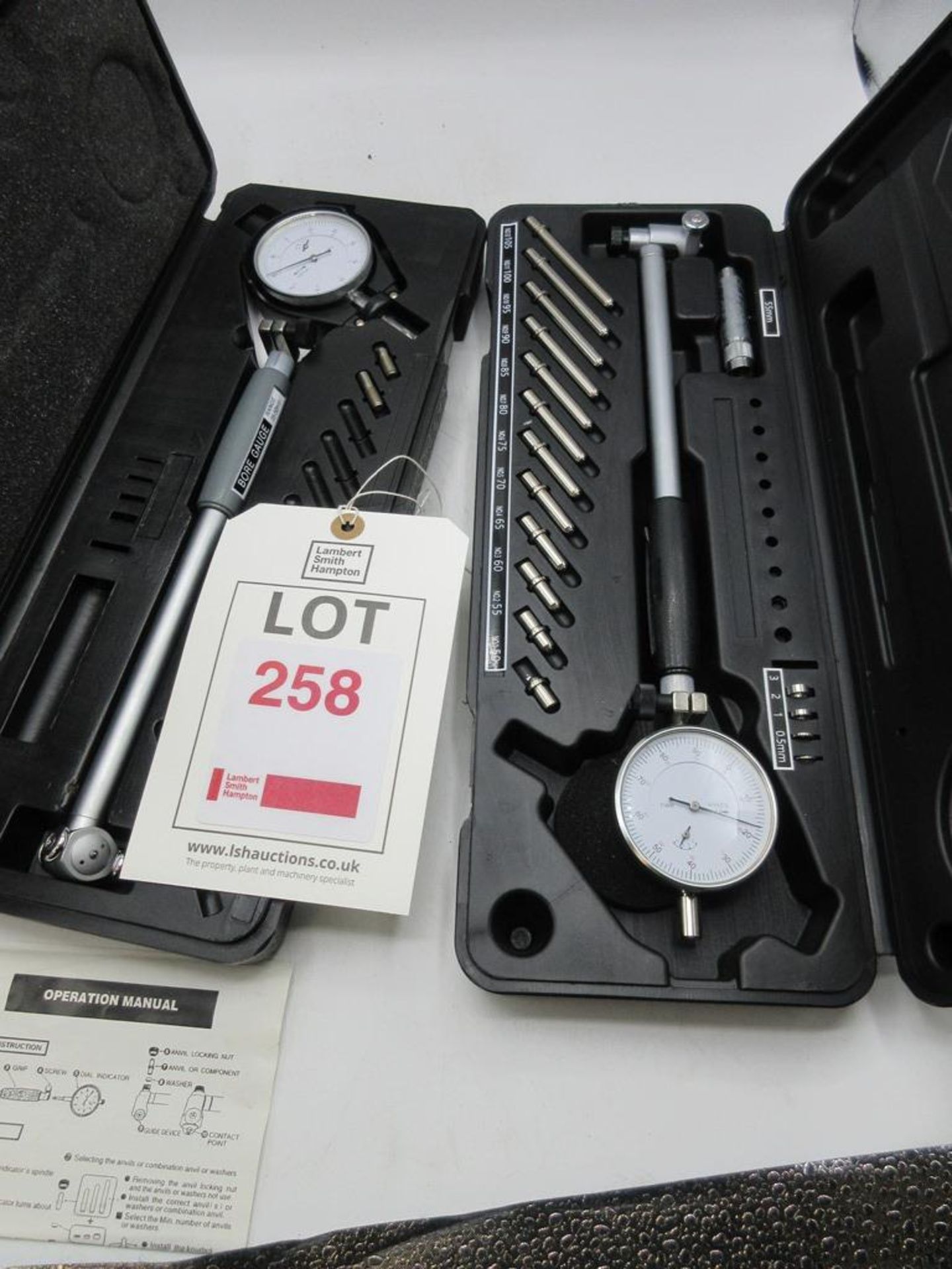 Two dial bore gauge sets 35 to 160mm