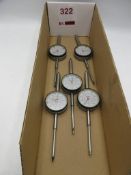 Five long reach dial indicators