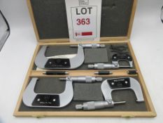 Box set micrometers, 0 to 100mm