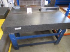 Granite surface table, 48" x 36" with T slot through centre