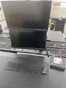 Lenovo Thinkcentre M720q Core i5 computer (No HDD) with 2 x Lenovo TFT screens and twin desk clamp