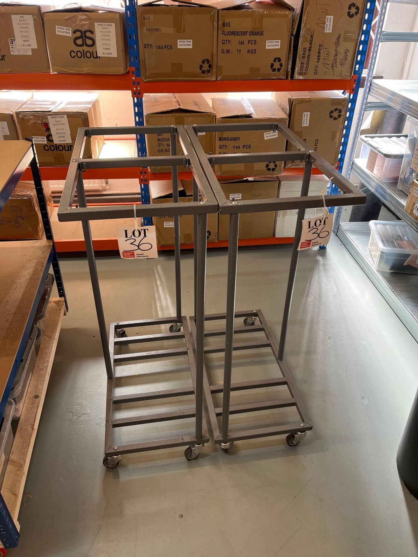 Two twin post sack trollies