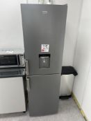 Contents of kitchenette to include a Beko model GXP3582DS Fridge Freezer, iKich kettle, Nespresso