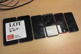 Six various Apple iPhones (no charger)