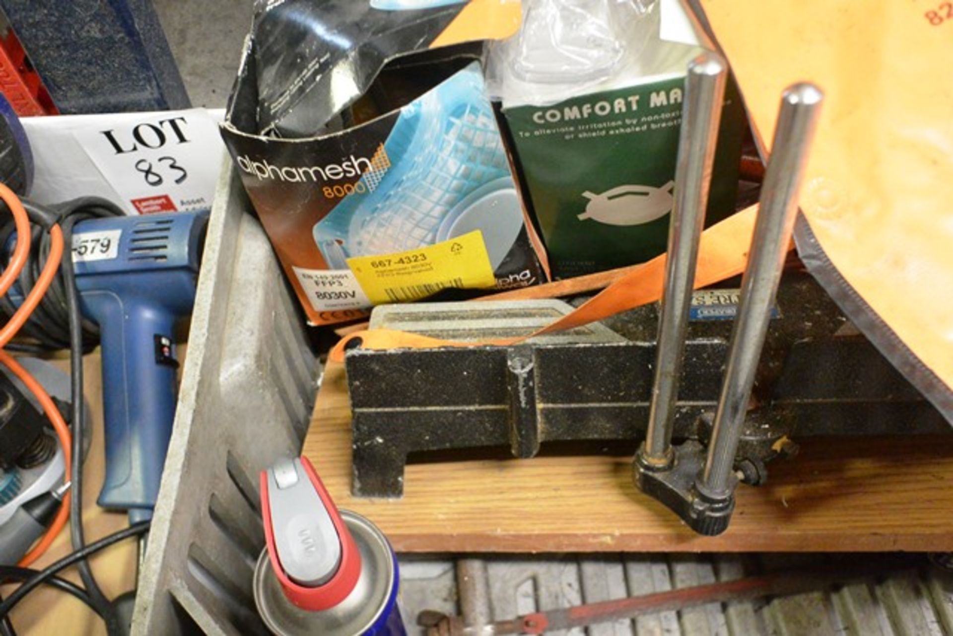 Two various boxes of tools to include router, heat gun, dremmel engraver, letter punches, etc. ( - Image 2 of 5