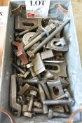 Stillage and contents to include assorted clamps (Please note, This lot must be collected on