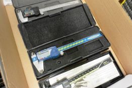 Three various digital calipers (150mm) (Please note, This lot must be collected on Monday 17th or