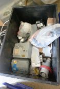 Box of assorted 3 phase plugs and sockets (Please note, This lot must be collected on Monday 17th or