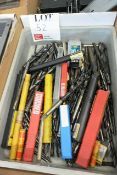 Box and contents to include various HSS taper shank/straight drills (imperial/metric) (Please