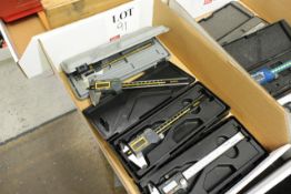 Four various digital calipers (150mm) (Please note, This lot must be collected on Monday 17th or