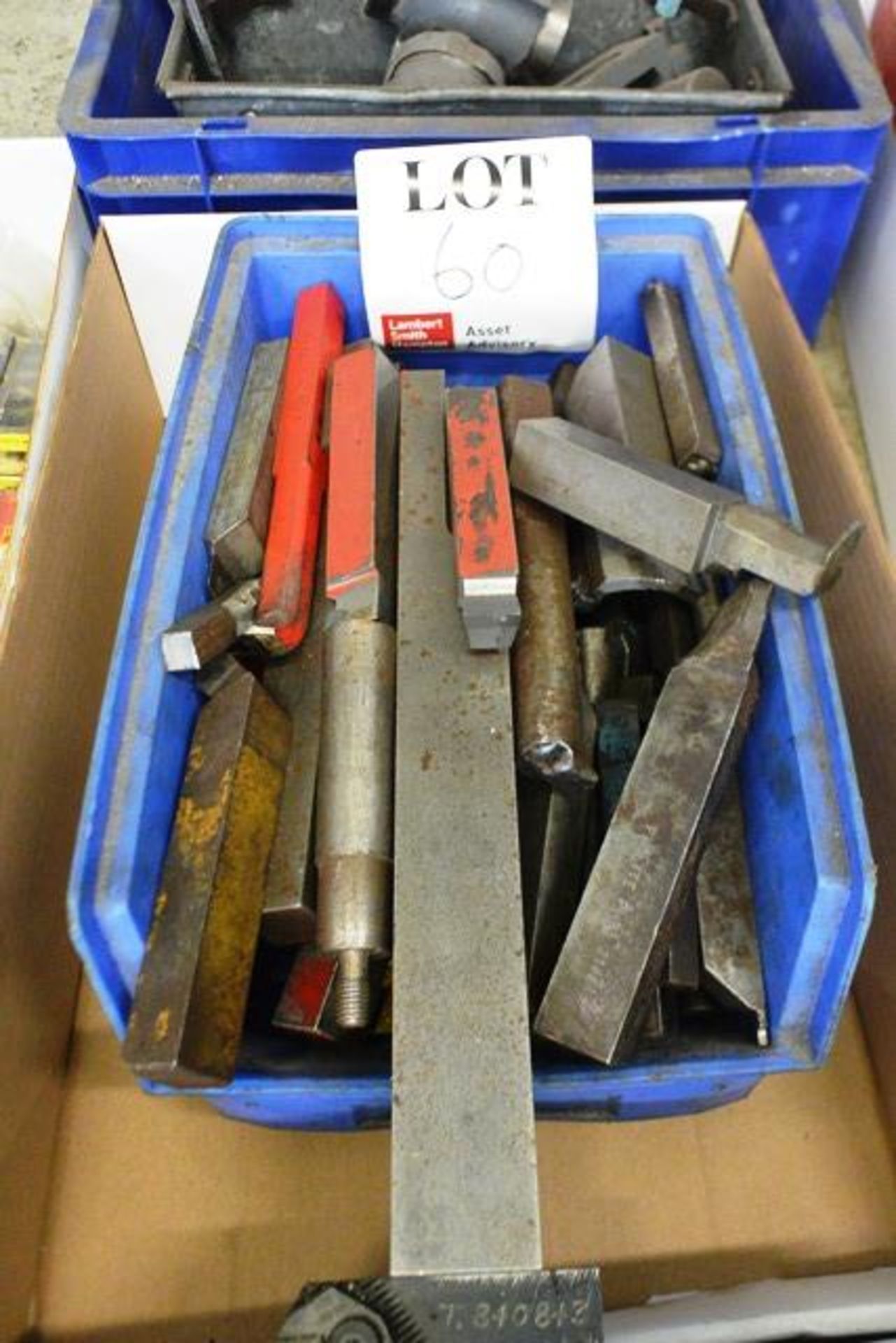 Box and contents to include various turning tooling (Please note, This lot must be collected on
