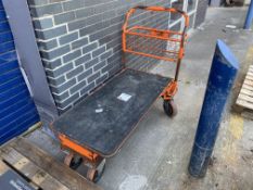 Metal framed flat bed trolley