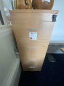 Light wood effect 4-drawer filing cabinet with key