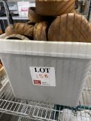 Box of various wooden bowls