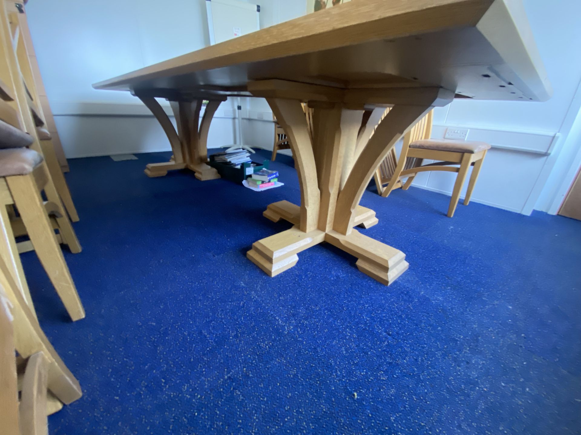 Wood effect dining table, height 73cm, length 2.97m, width 1.2m - Image 3 of 4