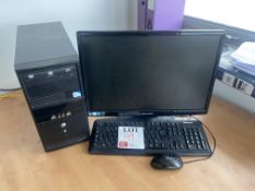 Hanns G HH222 monitor, 1 unbranded PC with mouse and keyboard