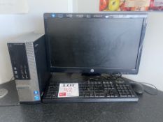 HP HP2211X monitor, Dell Optiplex 9020 PC with keyboard and mouse